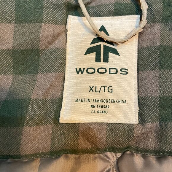 Mens Woods Canada Green Down Puffer Parka Jacket XL - Picture 2 of 8